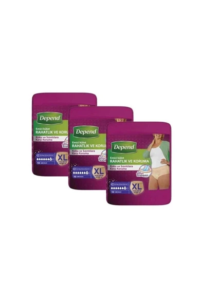 Depend Emici Külot Bez Xl Beden 30 Adet (120 Cm -150 Cm)