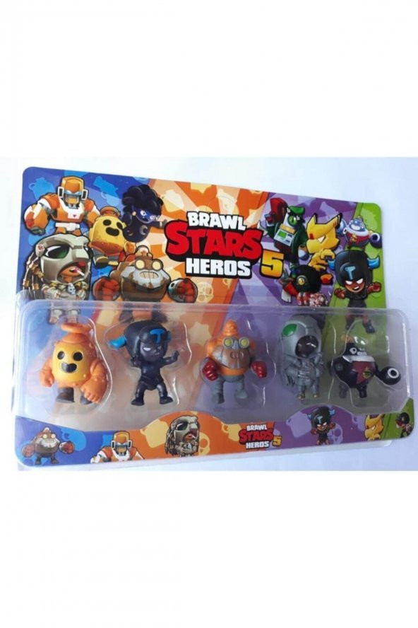 Brawl Stars Oyuncak 5li Figür Spike Poco Bo Colt Leon Shelly Elpr