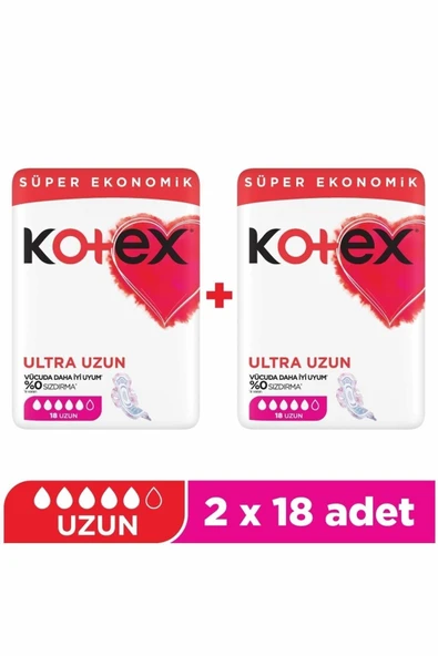Kotex Ped Ultra Ped Uzun 18'li x2