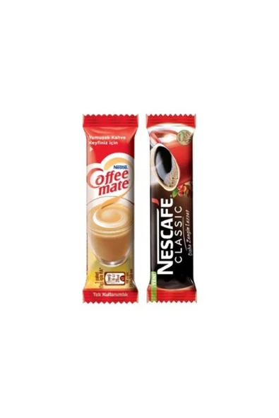Nescafe Classic Kahve 2 Gr X 200 Lü + Nestle Coffee Mate 5 Gr X 100 Lü