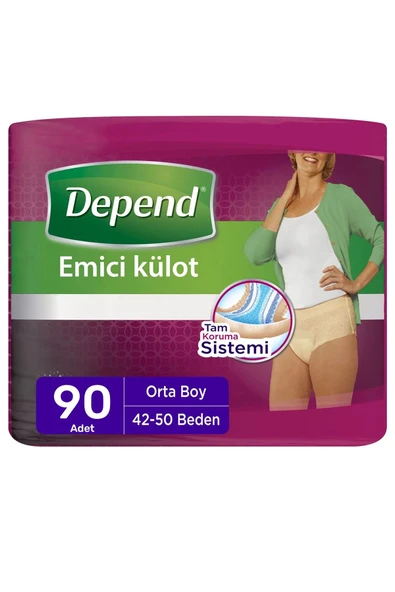 Depend Kadın Emici Külot Hasta Bezi Orta Boy Medium Beden 90 Adet
