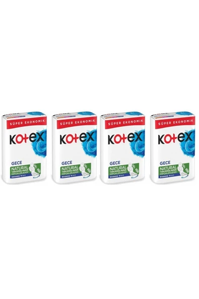 Kotex Natural Quadro Gece 16'lı X 4 = 64'lü Set