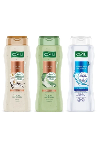 Komili Feeling Spa & Micellar Duş Jeli Seti - Vegan - 3 x 500 ML - 2