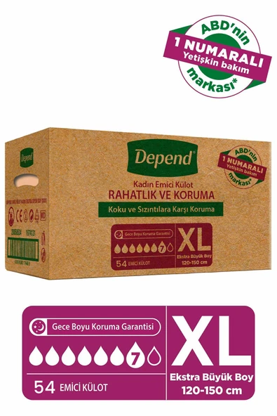 Depend Emici Külot Kadın Extra Büyük 9 Lu X 6 Adet
