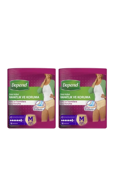 Depend Emici Külot Kadın Orta 10'lu M Beden 2 Paket