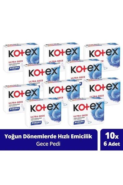 Kotex Ultra Single 6'lı Gece 10'lu Paket Paket - 2