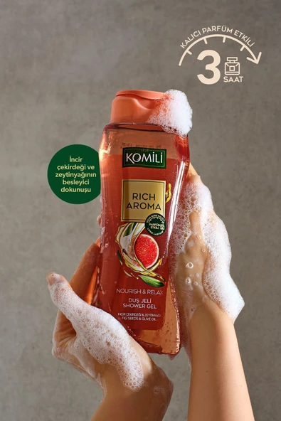 Komili Rich Aroma Nourish&Relax Duş Jeli - İncir Çekirdeği&Zeytinyağı - Kalıcı Parfüm Etkili-500 ML - 4