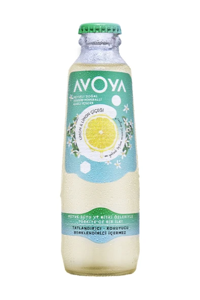 AVOYA Meyveli Doğal Zengin Mineralli Gazlı İçecek Limon ve Limon Çiçeği 200 ML x 6 - 4