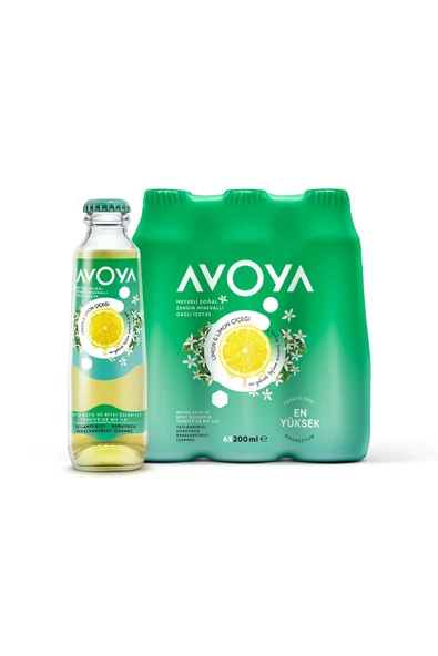 AVOYA 6'LI LİMON VE LİMON ÇİÇEĞİ MADEN SUYU 200 ML