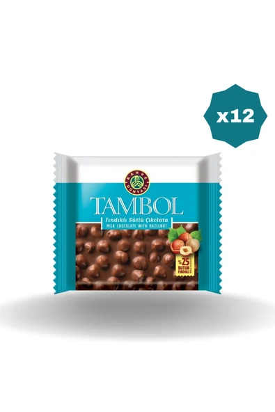 Kahve Dünyası KAHVE DÜNYASI TAMBOL FINDIKLI ÇİKOLATA 77 GR - (12 ADET)