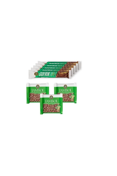 Kahve Dünyası GOVRİK ÇİKOLATALI GOFRET 33 GR*5 ADET & KAHVE DÜNYASI TAMBOL BÜTÜN ANTEP FISTIKLI 100 GR*3 ADET