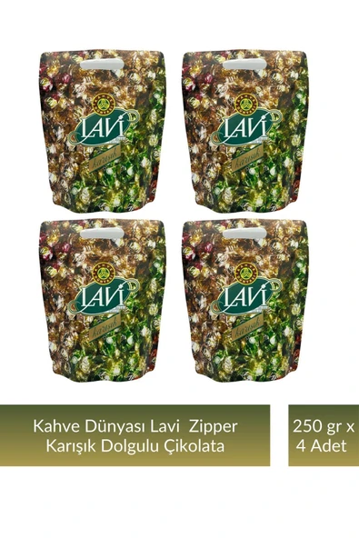 Kahve Dünyası Kahve Dünyası Zıpper Lavi Karışık Çikolata 250 gr x 4 Adet