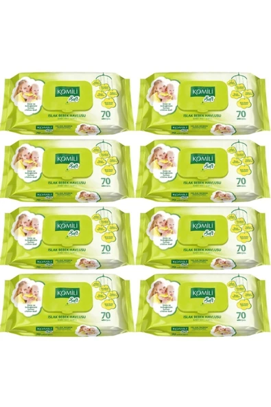 Komili Soft Islak Bebek Havlusu 70 Li 8 Adet