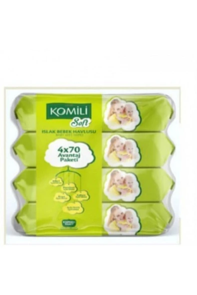 Komili Soft Islak Havlu 70 Yaprak 4'lü Paket