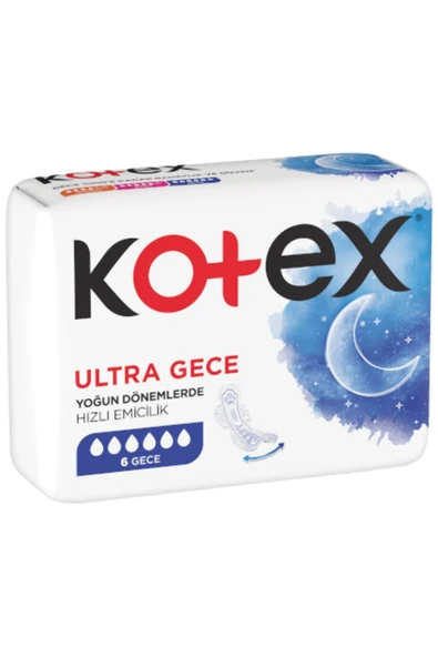 Kotex ( 2 ADET ) Kotex Ultra Tekli Paket Hijyenik Ped Gece 6'lı