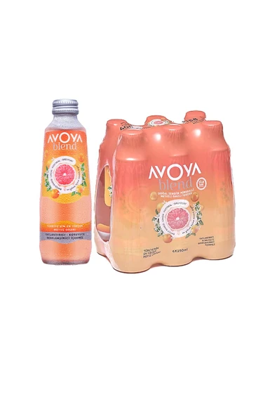 AVOYA 6'LI BLEND GREYFURT&PORTAKAL MEYVELİ MADEN SUYU 250ML - 2