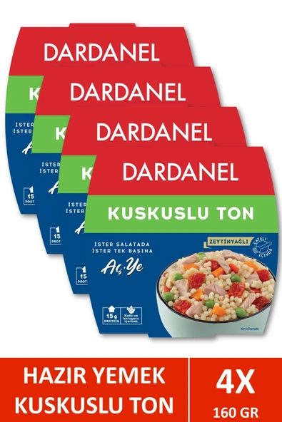 Dardanel Aç Ye Kuskuslu Ton Balığı 160 gr X 4 Adet