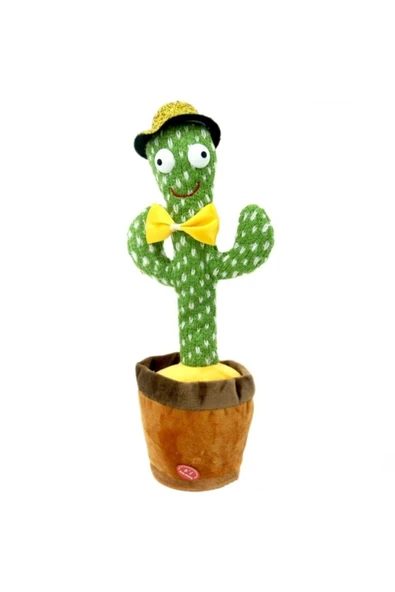 Konuşan Dans Eden Kaktüs Müzikli Işıklı Saksı Peluş Oyuncak Cactus Toy - 3