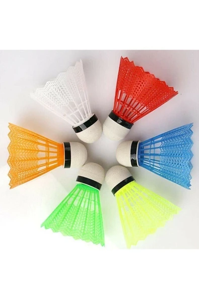 Badminton Topu 6'lı Renkli Plastik - Resim 2