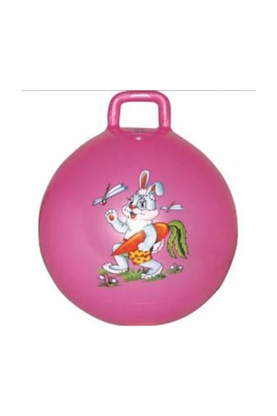 Pembe Plates Zıp Zıp Topu 45 cm Çocuk Boyu
