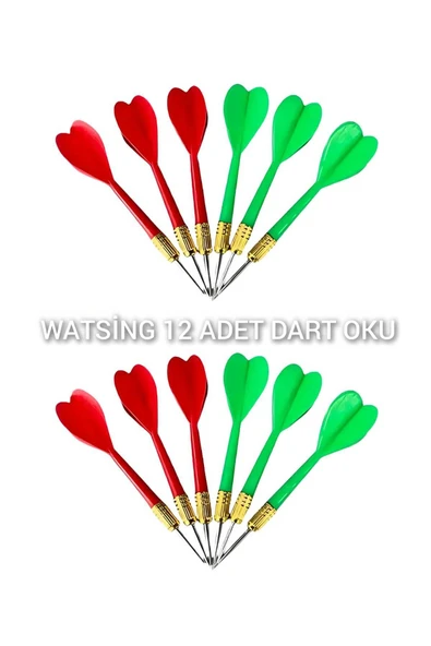Dart Oku 12'lı set Çelik Uç Renkli Dart Oku seti