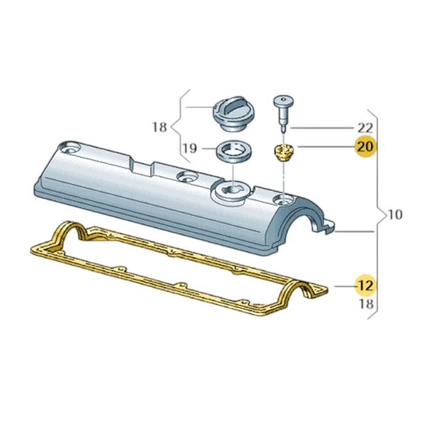 VW Polo Classic 1997-2002 1.6 ALM Külbütör Kapak Contası 030103483K - Resim 3