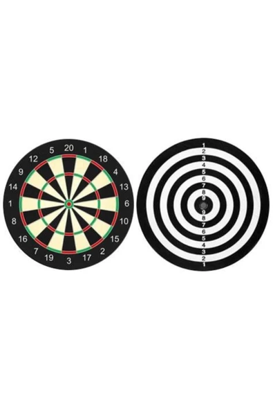 Çift Taraflı Dart Pano ve 4 Adet Dart Oku Oyun Seti 28.5 cm - 3