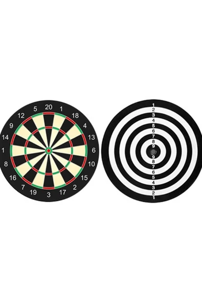 Ev Ofis Monteli 4 Oklu Dart Tahtalı Çift Taraflı Dart Seti