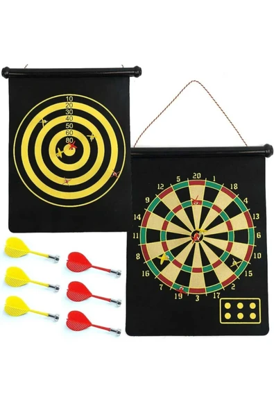6 Oklu Mıknatıslı Dart Seti Çift Yönlü Manyetik Dart Oyunu Mıknatıslı