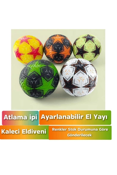 Futbol Topu Set ELDİVEN EL YAYI ATLAMA İPİ Şampiyonlar Ligi Futbol Topu