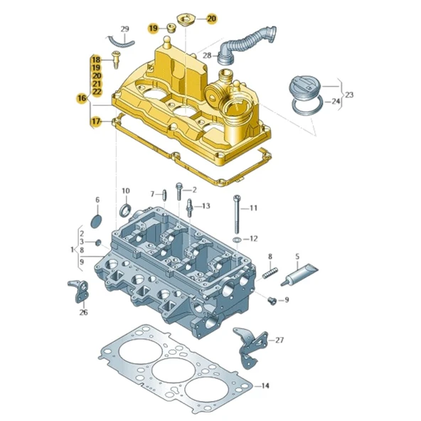 Skoda Roomster 2011-2015 1.2TDi CFWA Motor Külbütör Kapağı 03P103469A - Resim 3