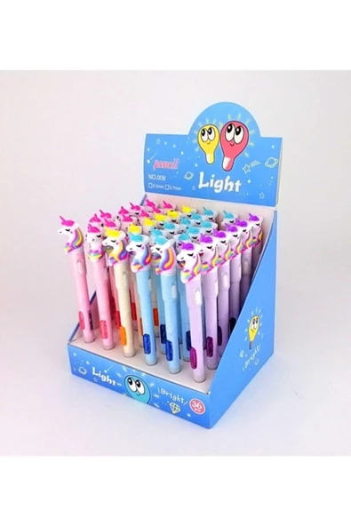 Unicorn Başlıklı Işıklı Versatil Kalem 0.7 - Resim 2
