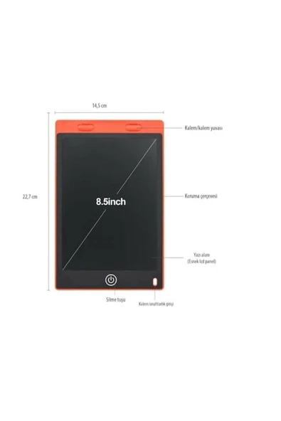 Grafik Digital Çocuk Yazı Tahtası Çizim Tableti Lcd 8.5 Inc Ekran Grafik 8.5 Inç Ekran J.b - Resim 4
