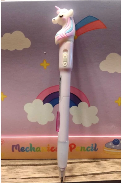 Unicorn Başlıklı Işıklı Versatil 0.7 Uçlu Kalem - Resim 6