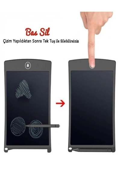 Doğubey Store Writing Tablet LCD 8.5'' Yazı Tahtası Dijital Kalemli Mavi - Resim 4