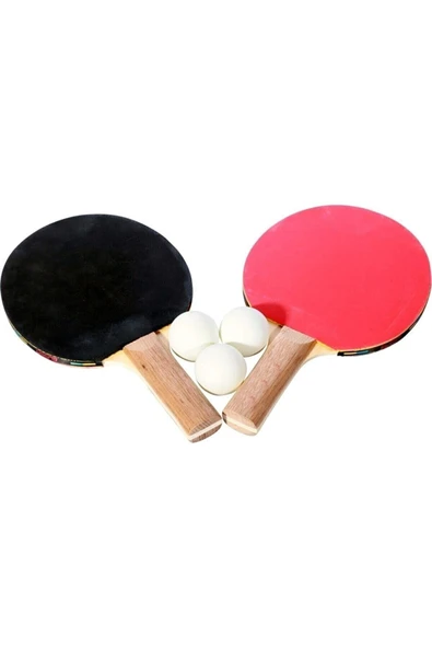Masa Tenisi Seti - 2 Masa Tenisi Raketi + 3 Pinpon Topu Komple Set - 2