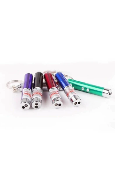 3 Fonksiyonlu Kırmızı Beyaz Işıklı Led Kedi Köpek Oyuncak Anahtarlık - 3