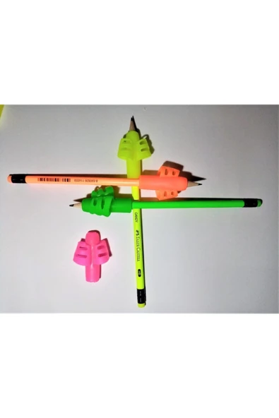 3 Adet Kurşun Kalem 3 Adet Kalem Tutacağı Silikonlu ürün görseli 1