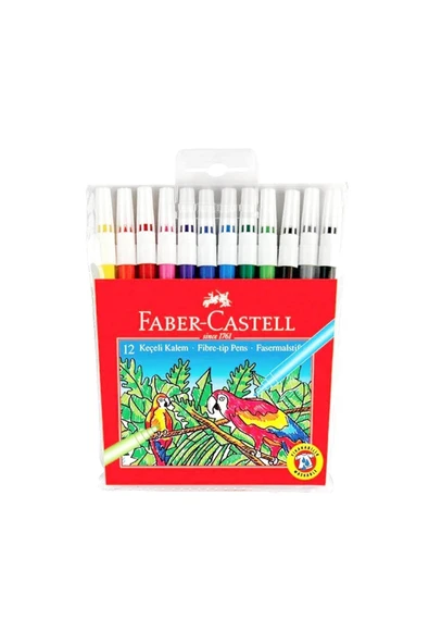 Faber-castell Mercanlı Kurşun Kalem Kırmızı Kalem Ve 12 Li Kuru Sulu Keçeli Pastel Boya - Resim 2