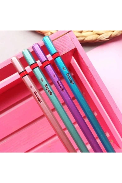 Kurşun Kalem Hb Metalik Renk 4 Adet - Resim 2