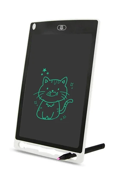 Dijital Kalemli Çizim Yazı Tahtası Not Yazma Eğitim Tableti Writing Tablet 8,5 Inç Beyaz - 2