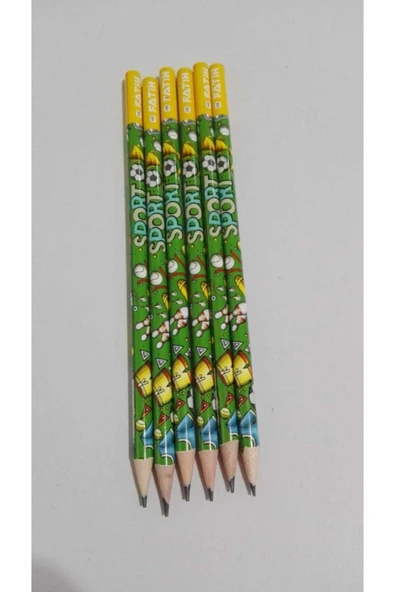 Spor Desenli Kurşun Kalem Seti 6 Lı ürün görseli 1