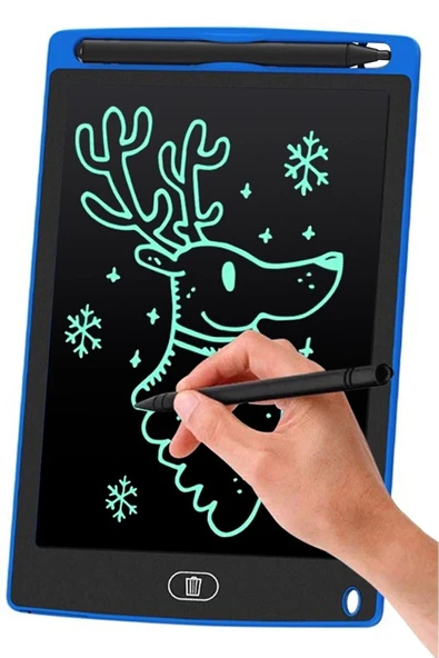 Dijital Kalemli Çizim Yazı Tahtası Not Yazma Eğitim Tableti Writing Tablet 8,5 Inç Mavi