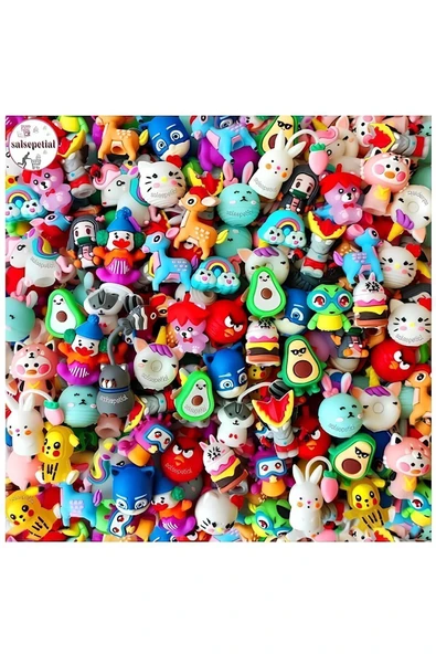 50 adet Sevimli Kalem Süsü,Silikon Sevimli Karakterler,Silicone Pen Head hediyelik kalem başlığı - 2