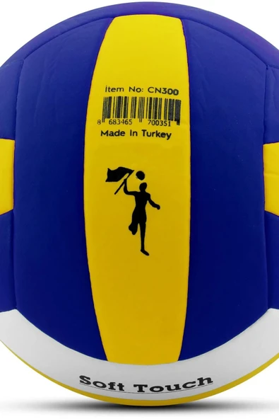 5 Numara Voleybol Topu Soft Touch Yapıştırma Yumuşak Yüzey 18 Panel 5 Numara Mavi Sarı - 5