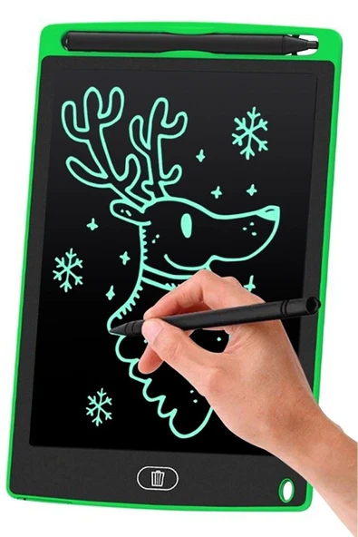 Dijital Kalemli Çizim Yazı Tahtası Not Yazma Eğitim Tableti Writing Tablet 8,5 Inç Yeşil