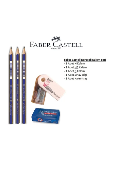 Resim Kalemi Faber Dereceli Kalem Seti Karakalem Seti H-hb-b 3'lü ürün görseli 1