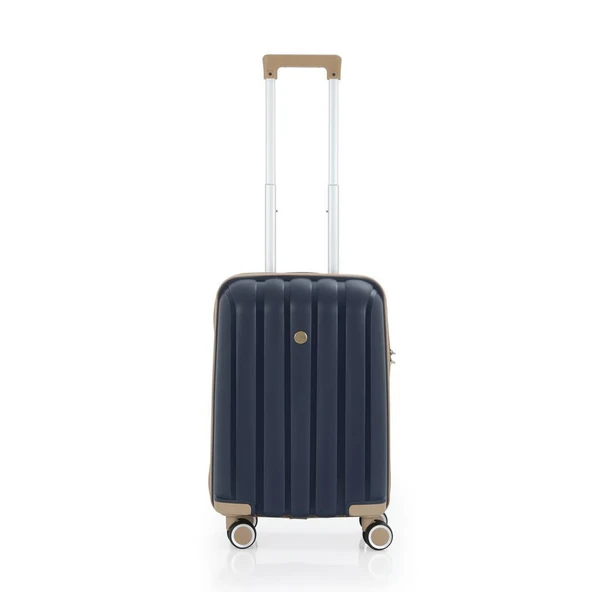 MÇS Bavul Büyük ve Kabin 2li Set Kırılmaz Silikon Valiz V305 Laci/Şampanya - Resim 6