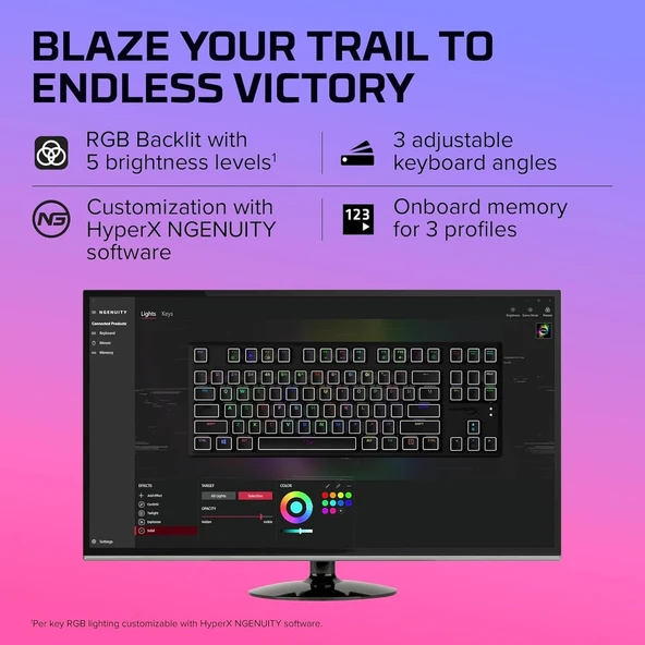 HyperX HX-KB7RDX-US RGB Mekanik Oyuncu İngilizce Q Klavye - 2