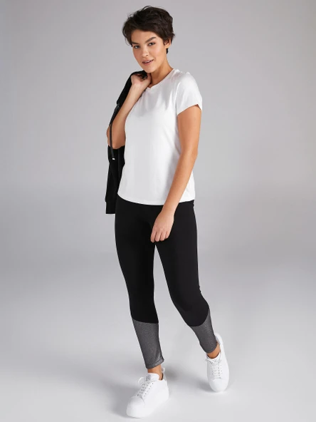 Faik Sönmez Minimalist Yuvarlak Yaka Kısa Kol Kadın Tişört - Günlük - 6